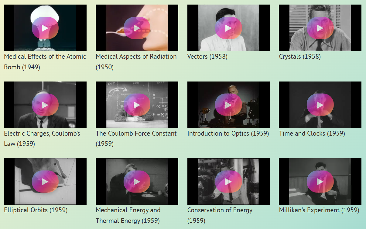 40 old Physics videos are publicly available, good for A-Level or GCSE revision!