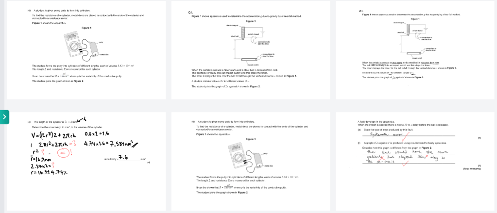 Viewing multiple student whiteboards at the same time