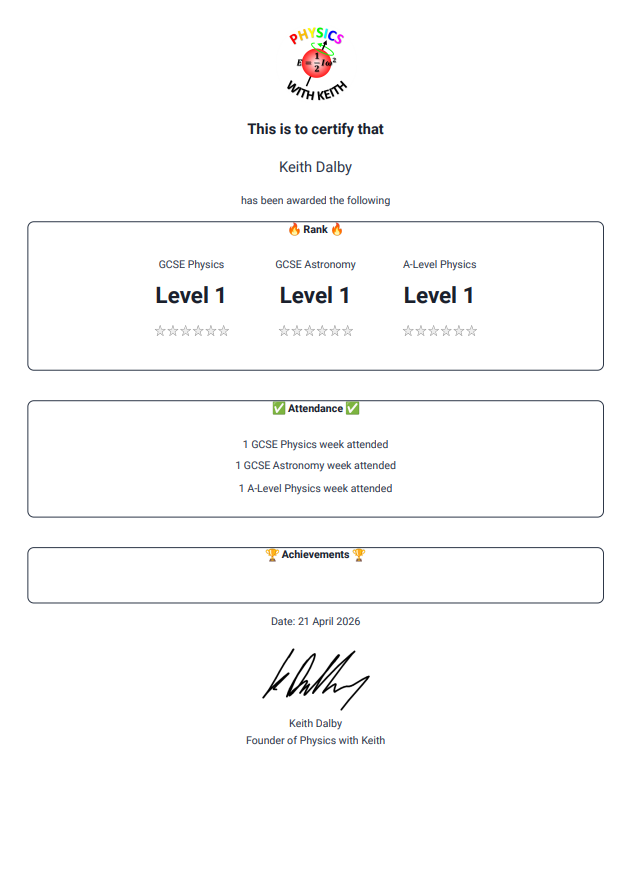 A sample of the certificate that enrolled tutees can print off